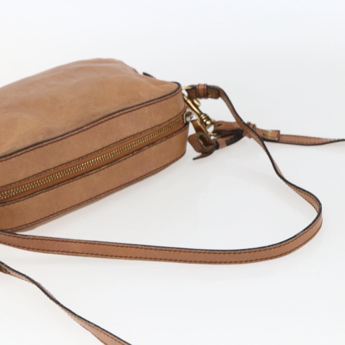 Chloe Shoulder Bag Leather Brown Gold Auth bs32964