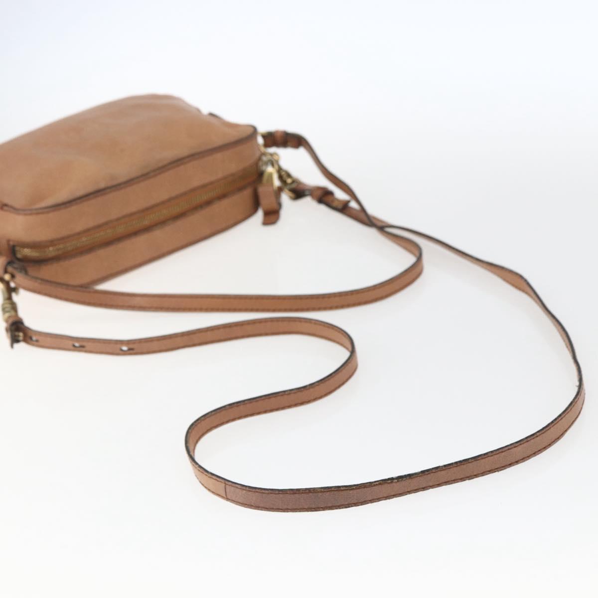 Chloe Shoulder Bag Leather Brown Gold Auth bs32964