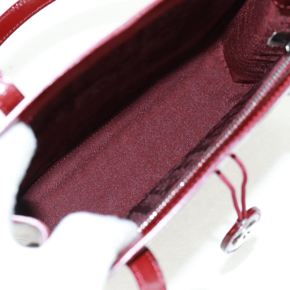 Cartier Hand Bag Patent leather Red Gold Auth bs32969V