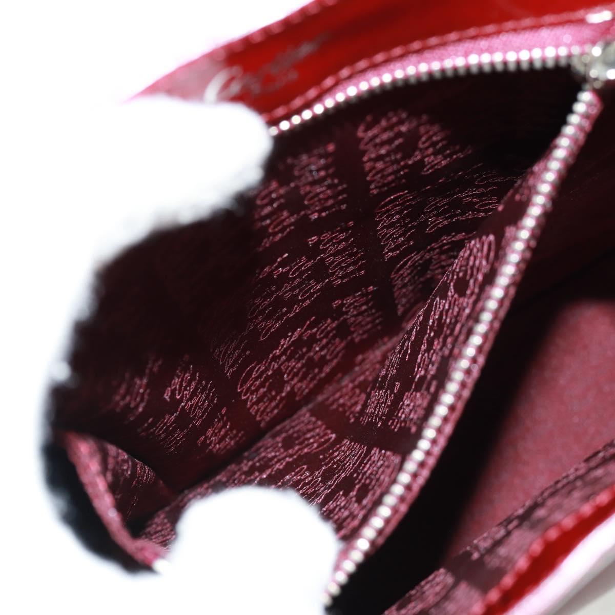 Cartier Hand Bag Patent leather Red Gold Auth bs32969V