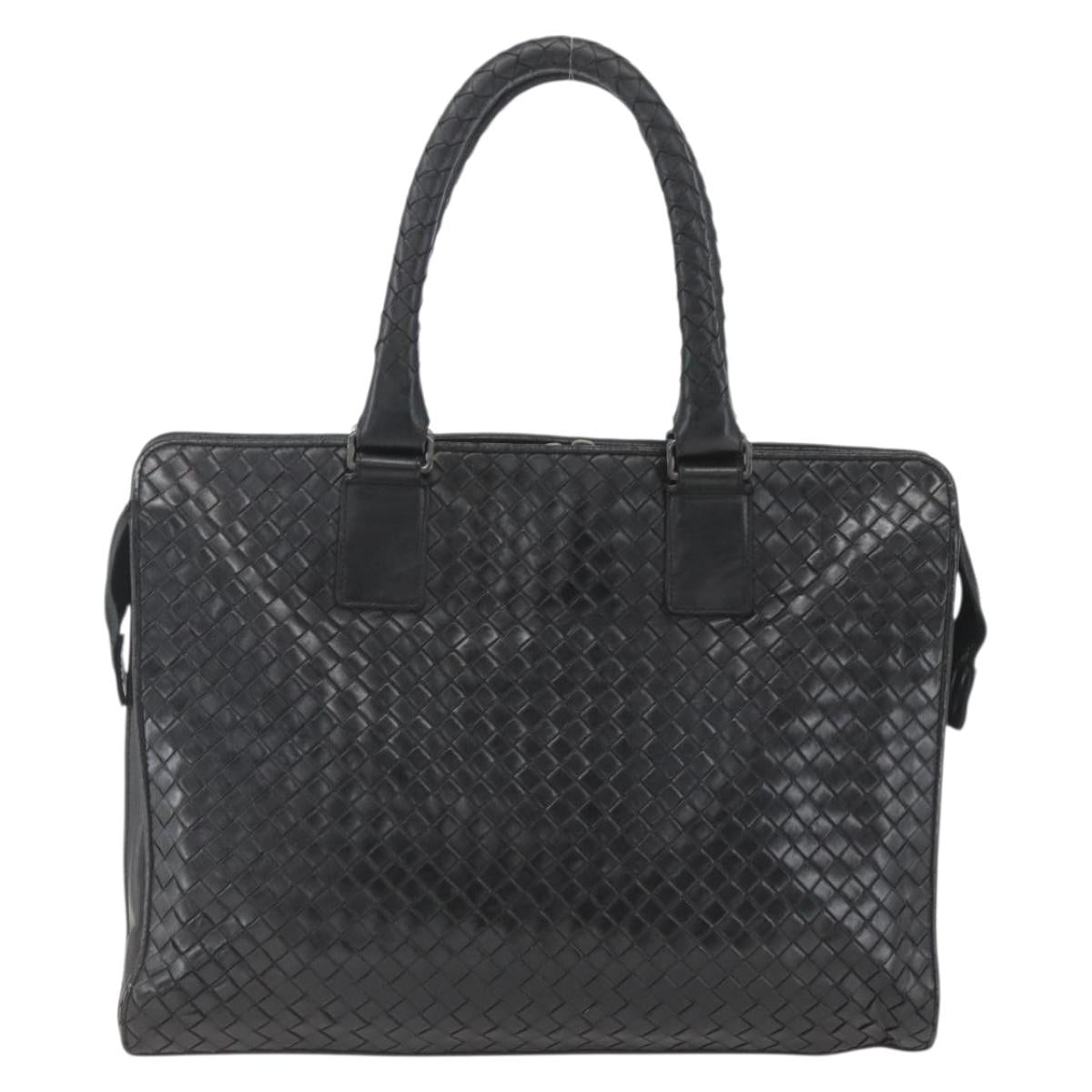 BOTTEGA VENETA INTRECCIATO Hand Bag Leather Black 194669 Auth bs32970