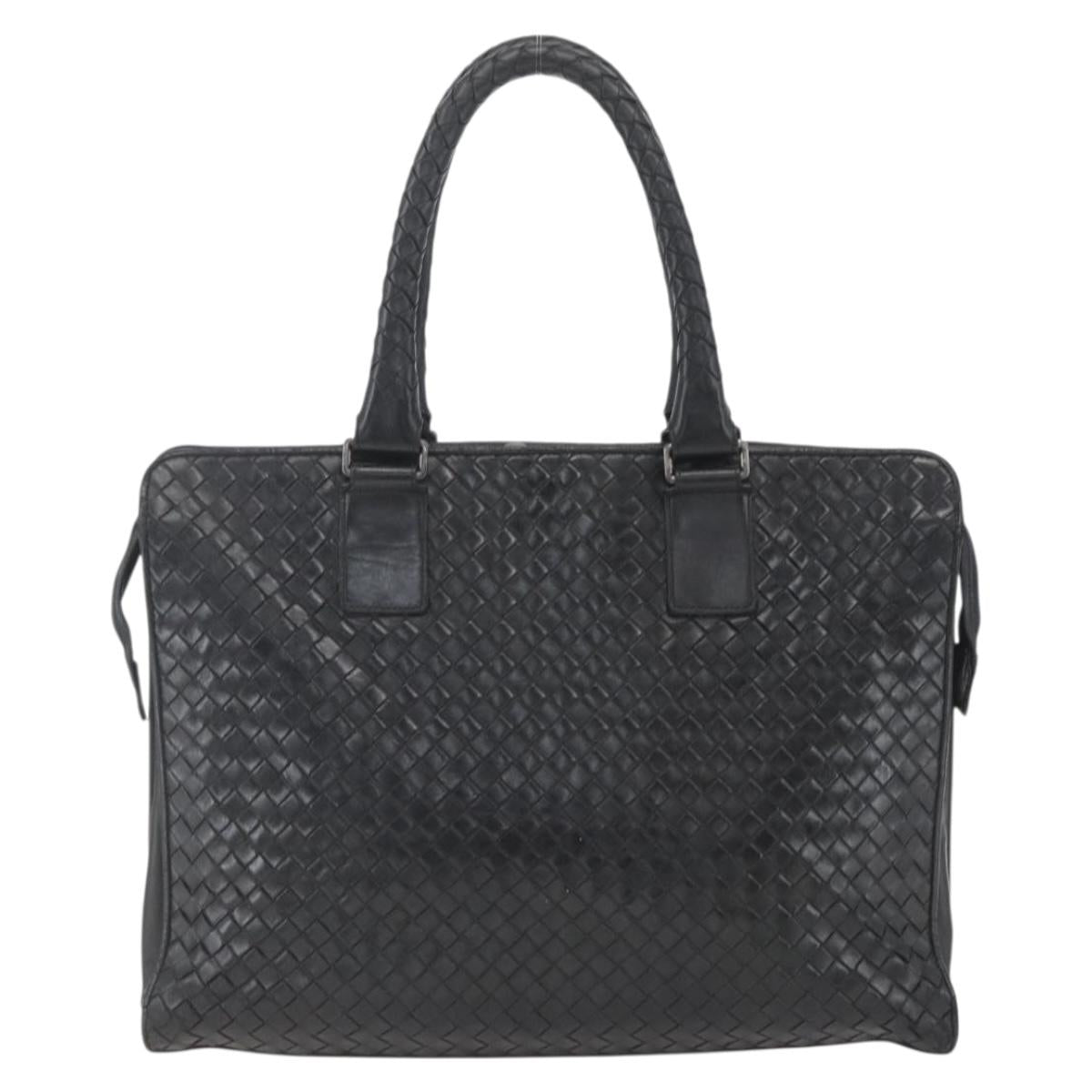 BOTTEGA VENETA INTRECCIATO Hand Bag Leather Black 194669 Auth bs32970