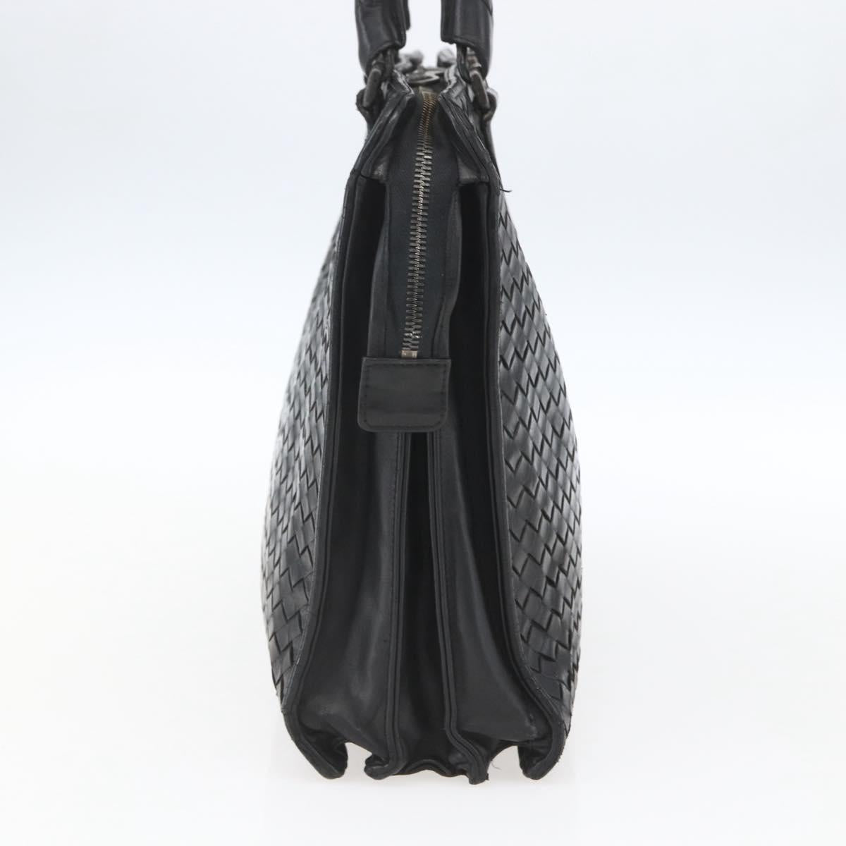 BOTTEGA VENETA INTRECCIATO Hand Bag Leather Black 194669 Auth bs32970