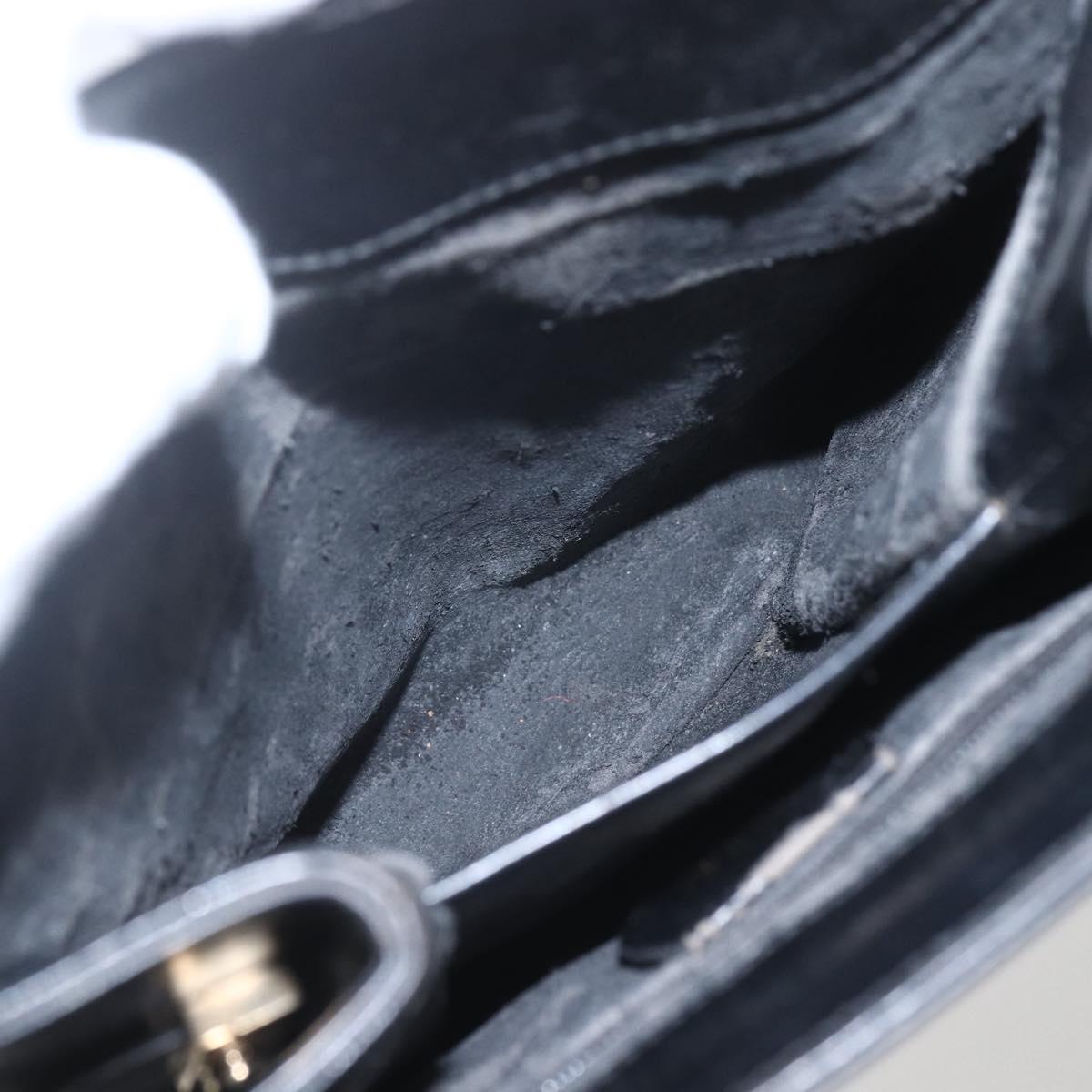 GUCCI Hand Bag Leather Black Gold 000 2113 0564 Auth bs32975
