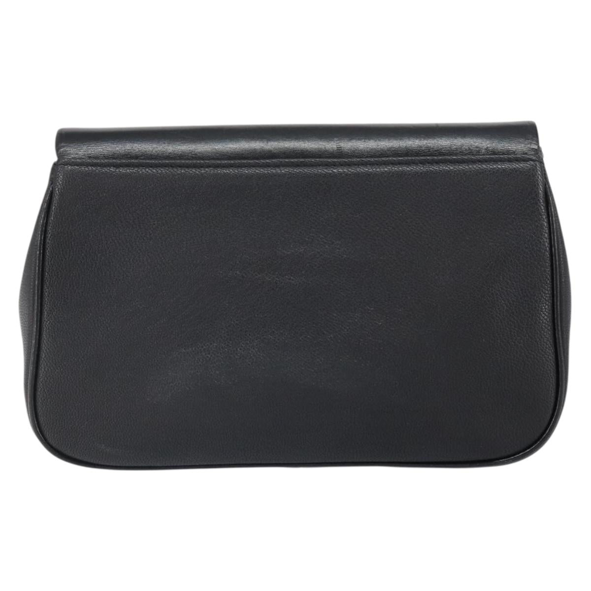 GIVENCHY Shoulder Bag Leather Black Gold Auth bs32977