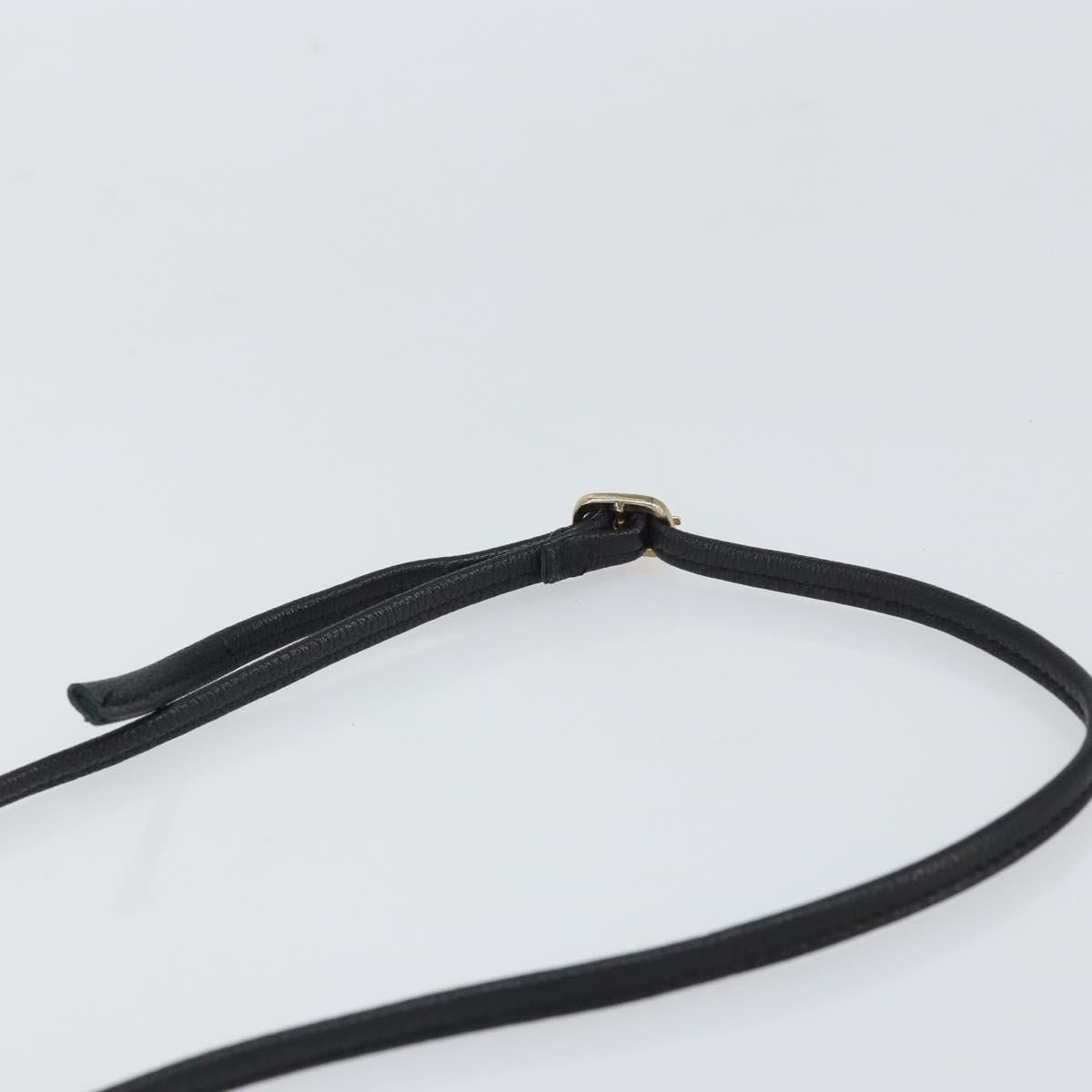 GIVENCHY Shoulder Bag Leather Black Gold Auth bs32977