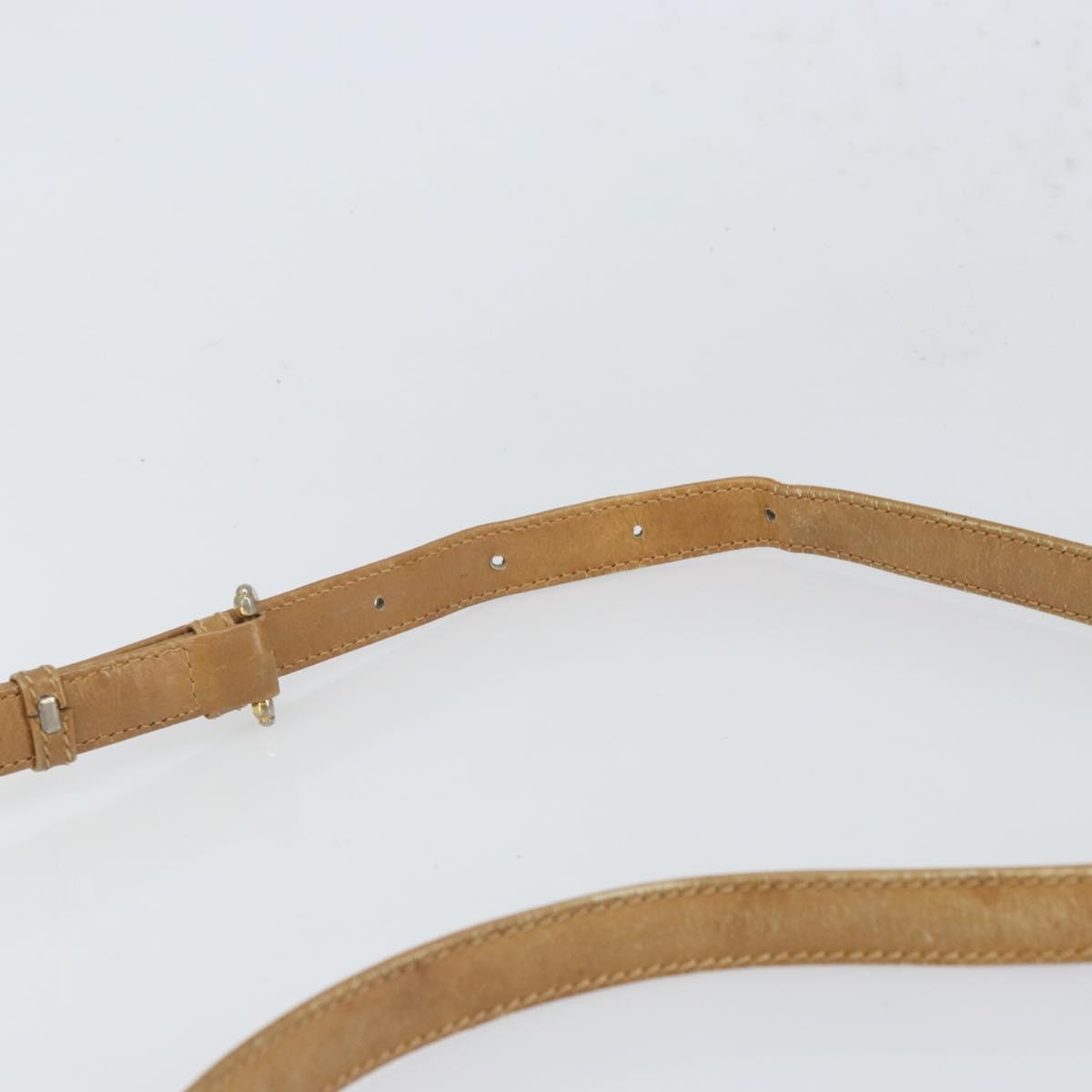 CELINE Macadam Canvas Shoulder Bag PVC Beige Gold Auth bs32978