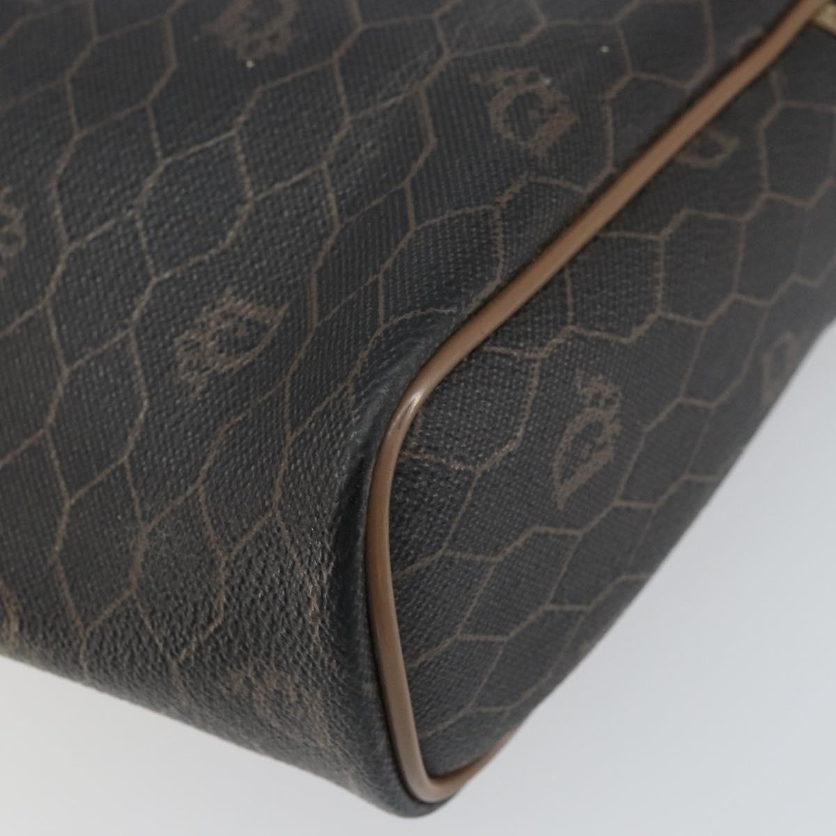 Christian Dior Honeycomb Canvas Clutch Bag PVC Black Auth bs32985
