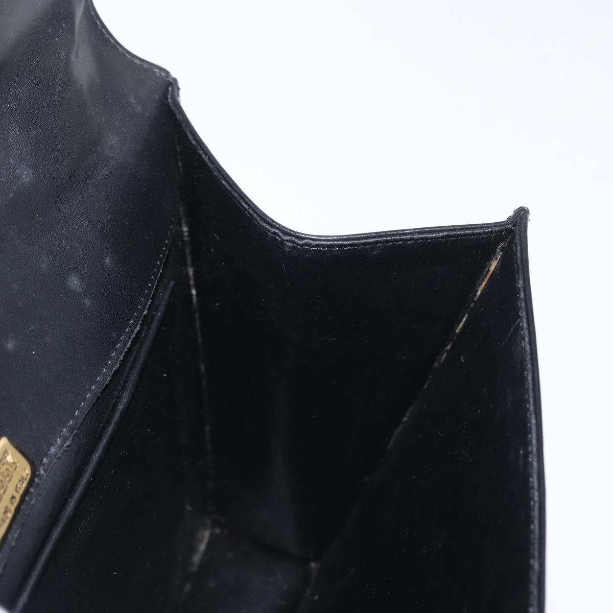 BALLY Shoulder Bag Leather Black Gold Auth bs33000