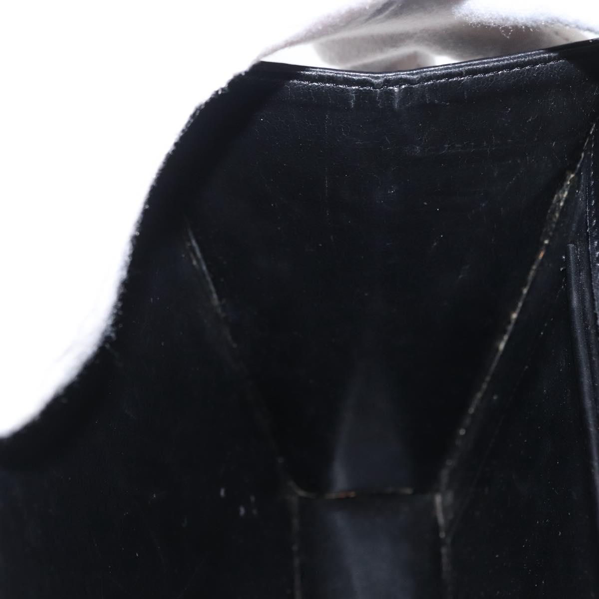 BALLY Shoulder Bag Leather Black Gold Auth bs33000