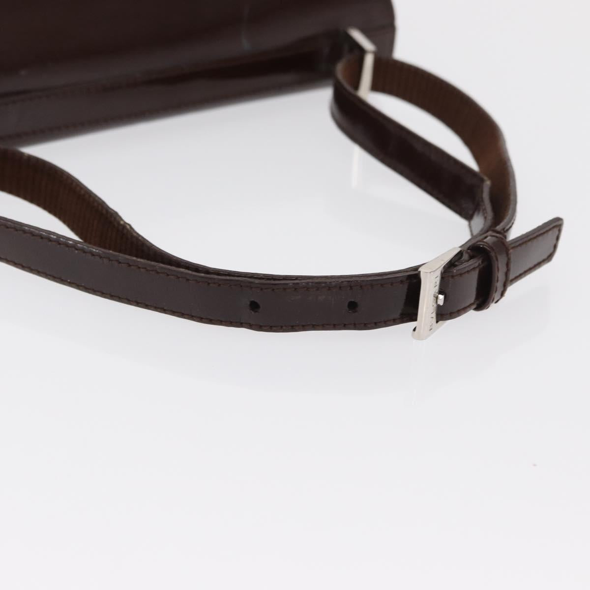 BVLGARI Shoulder Bag Corduroy Brown Silver Auth bs33001