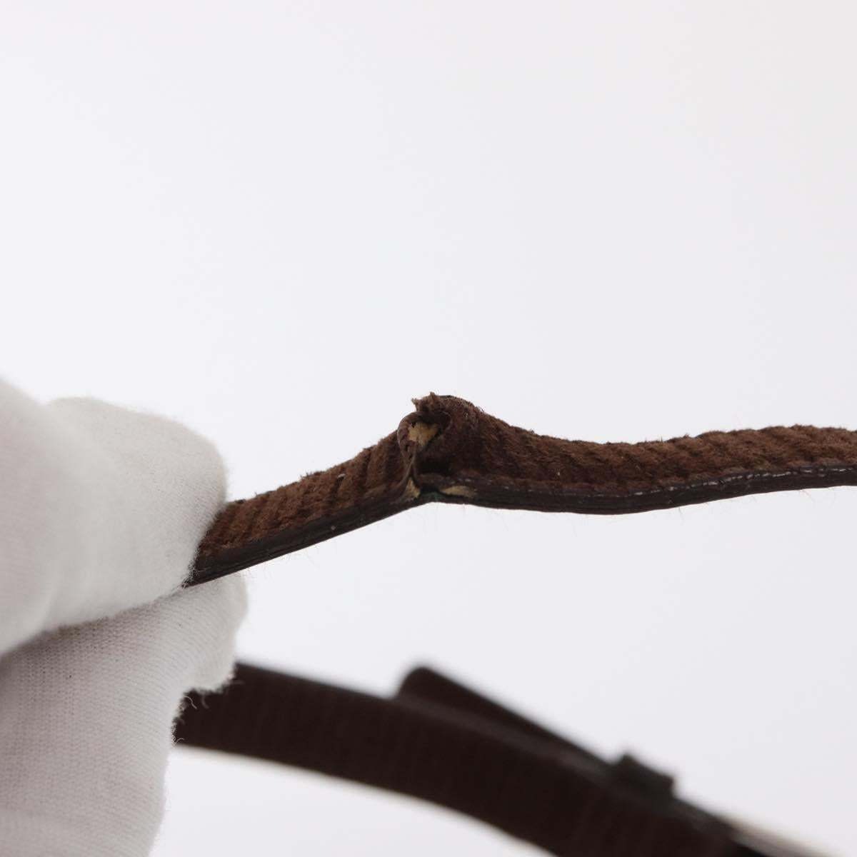 BVLGARI Shoulder Bag Corduroy Brown Silver Auth bs33001