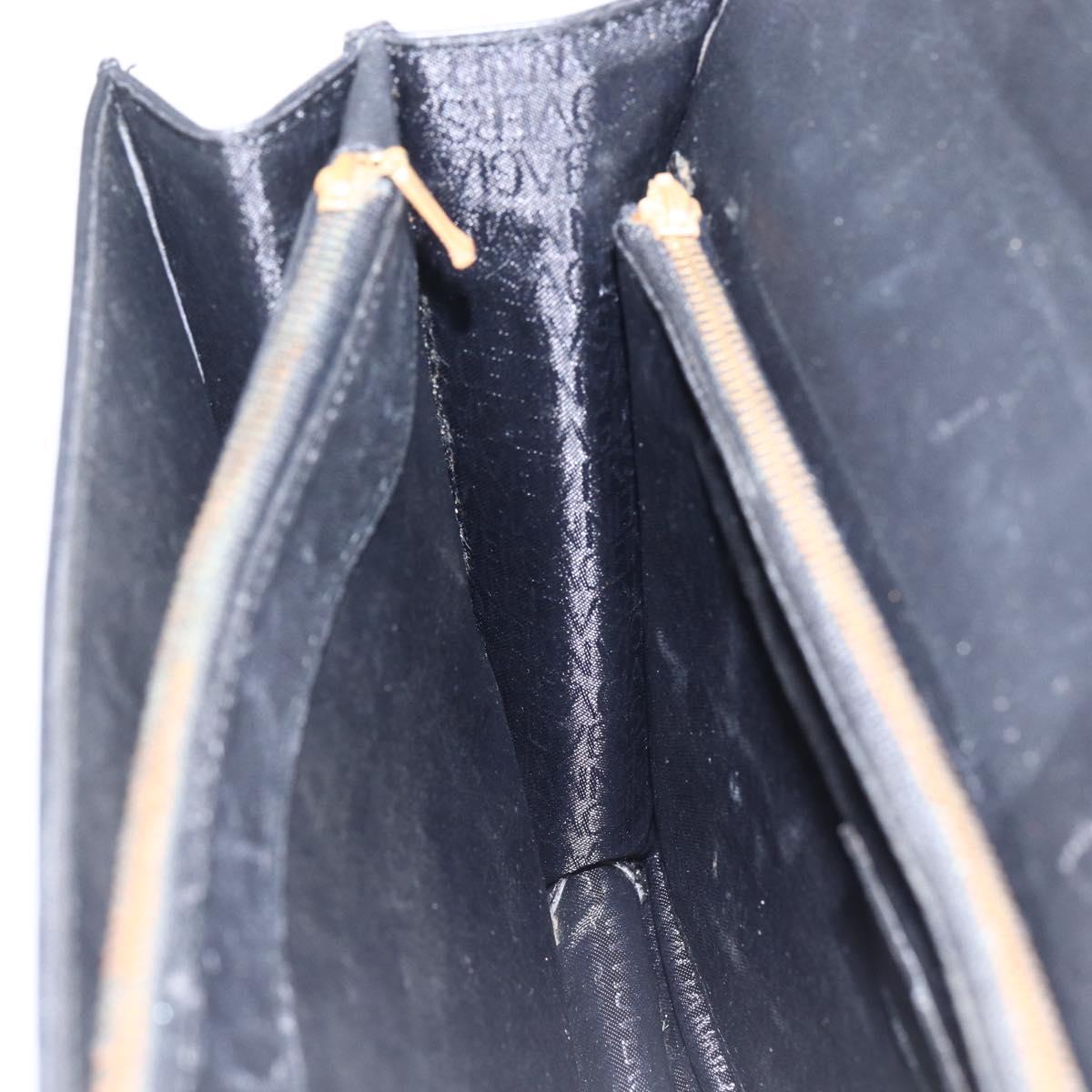 Gianni Versace Hand Bag Leather Black Gold Auth bs33005