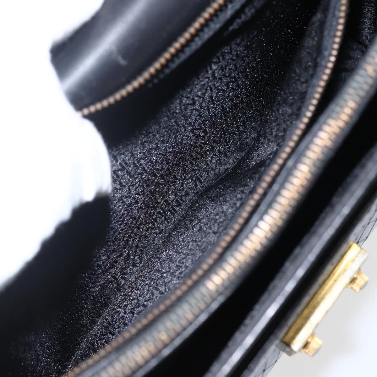 Gianni Versace Hand Bag Leather Black Gold Auth bs33005