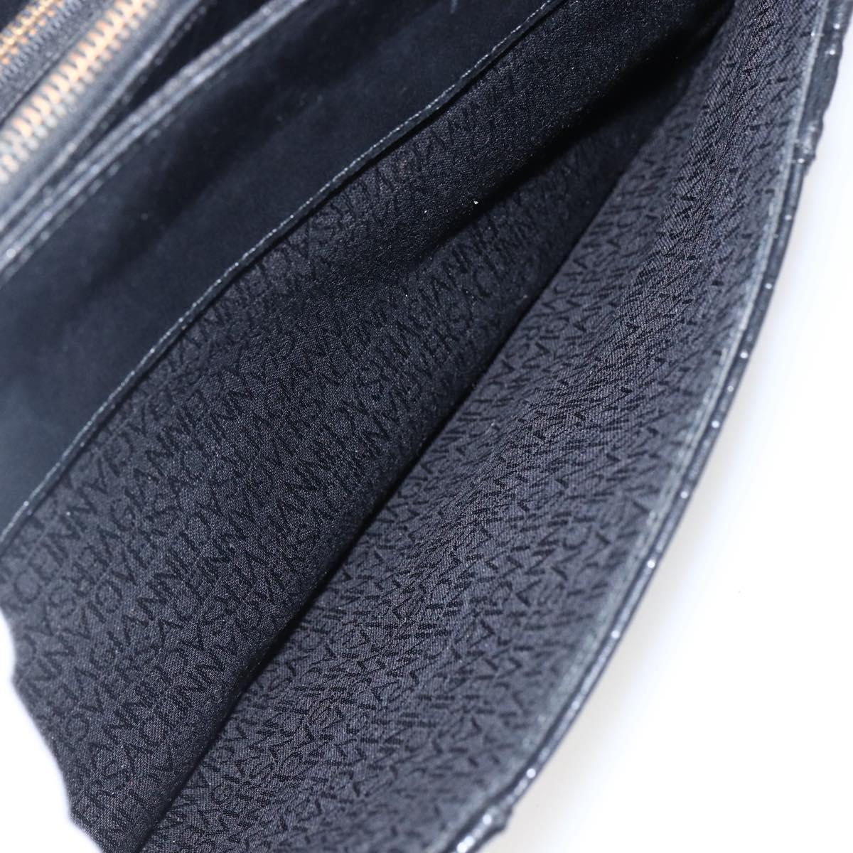 Gianni Versace Hand Bag Leather Black Gold Auth bs33005