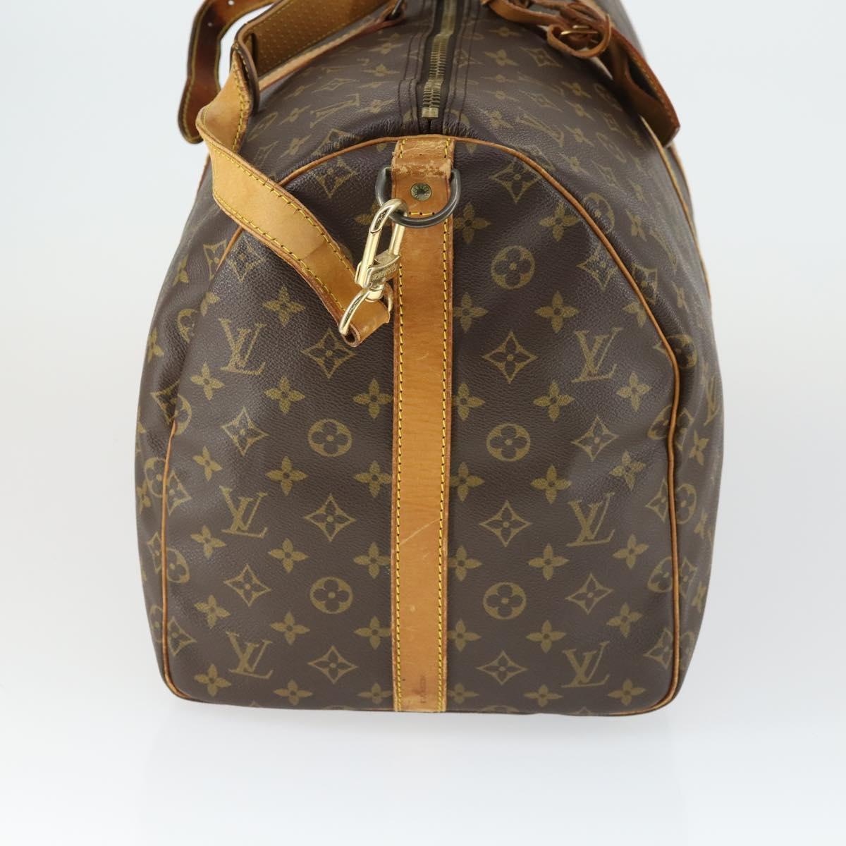 LOUIS VUITTON Monogram Keepall Bandouliere 55 Boston Bag M41414 LV Auth bs33008