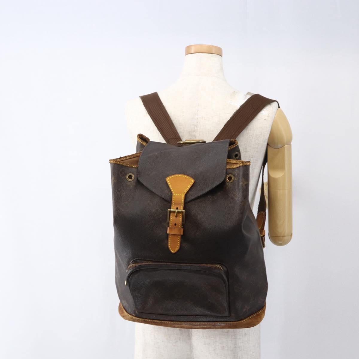LOUIS VUITTON Monogram Montsouris GM Backpack M51135 LV Auth bs33015