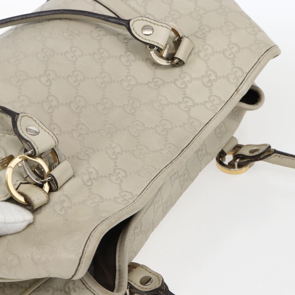 GUCCI GG Canvas Guccissima Tote Bag Leather Beige Gold 232957 Auth bs33021