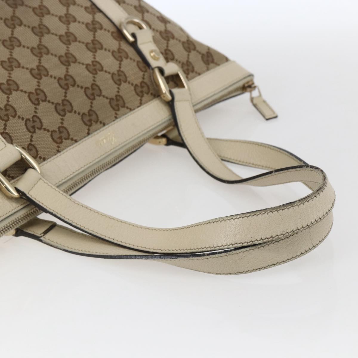 GUCCI GG Canvas Tote Bag Beige Gold 141470 Auth bs33022