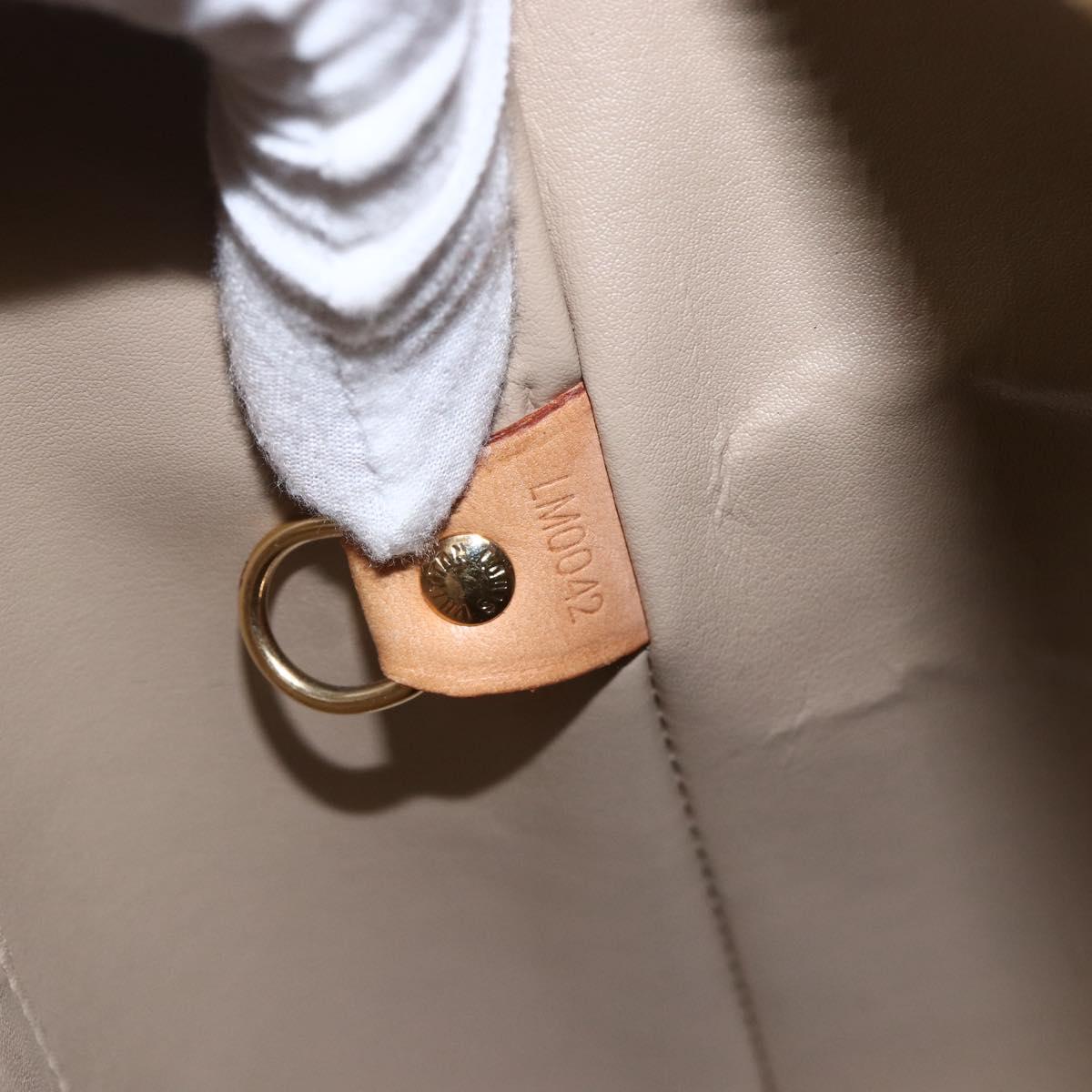 LOUIS VUITTON Monogram Vernis Houston Hand Bag Beige M91004 LV Auth bs33024