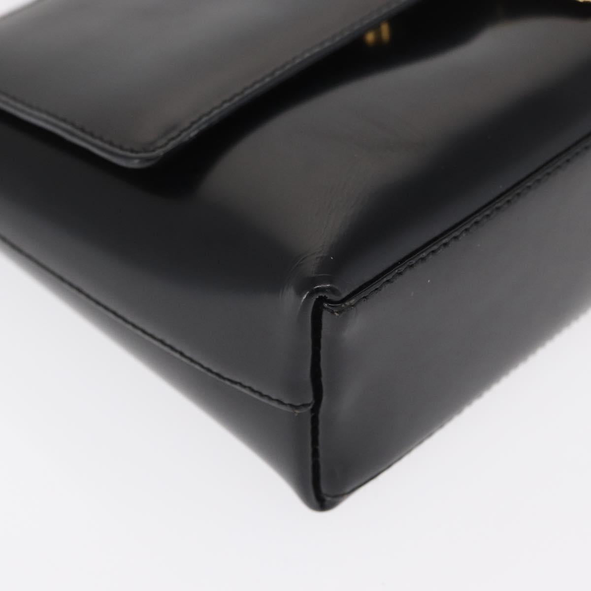 GUCCI Shoulder Bag Patent leather Black Gold 007 3444 0282 Auth bs33025