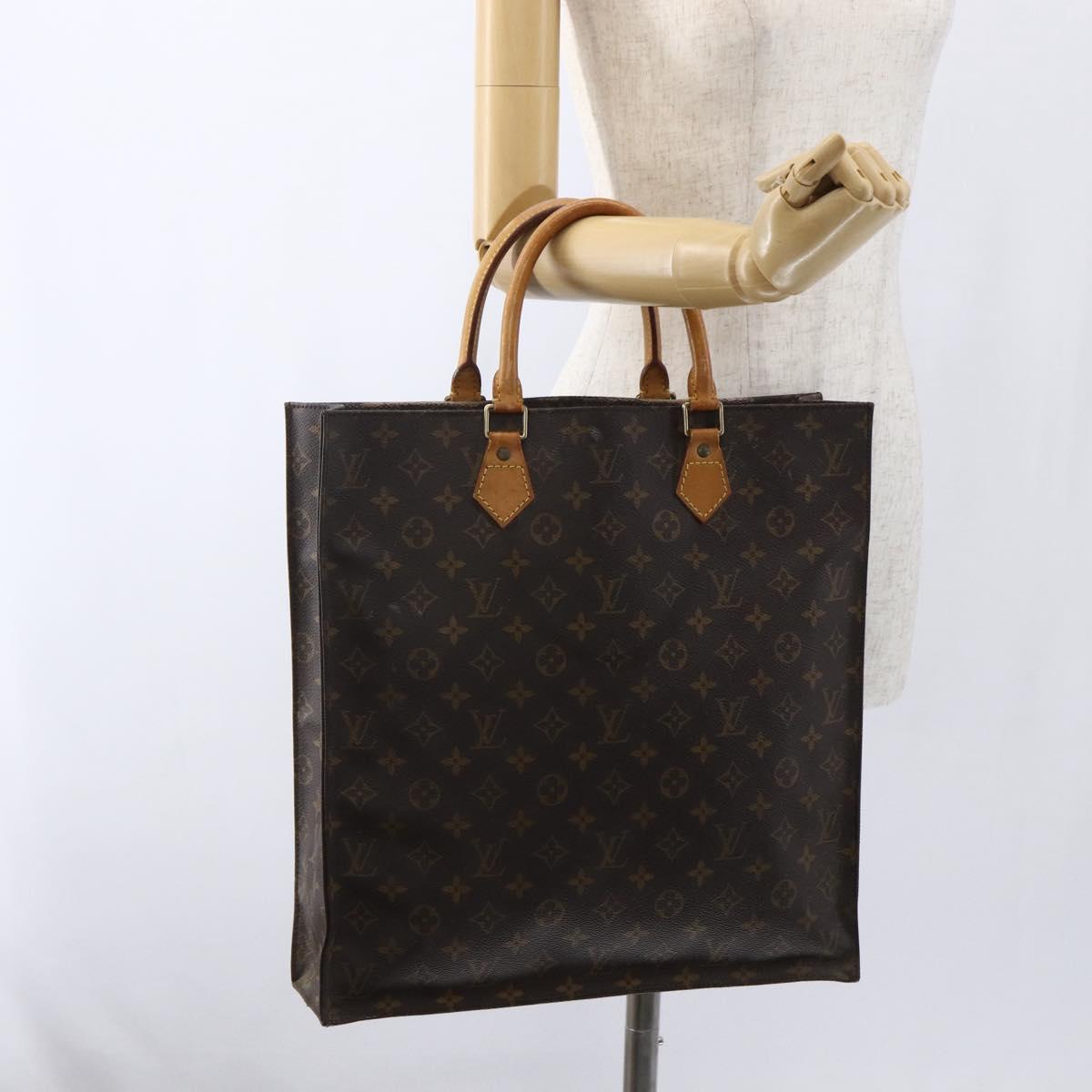 LOUIS VUITTON Monogram Sac Plat Hand Bag M51140 LV Auth bs33031