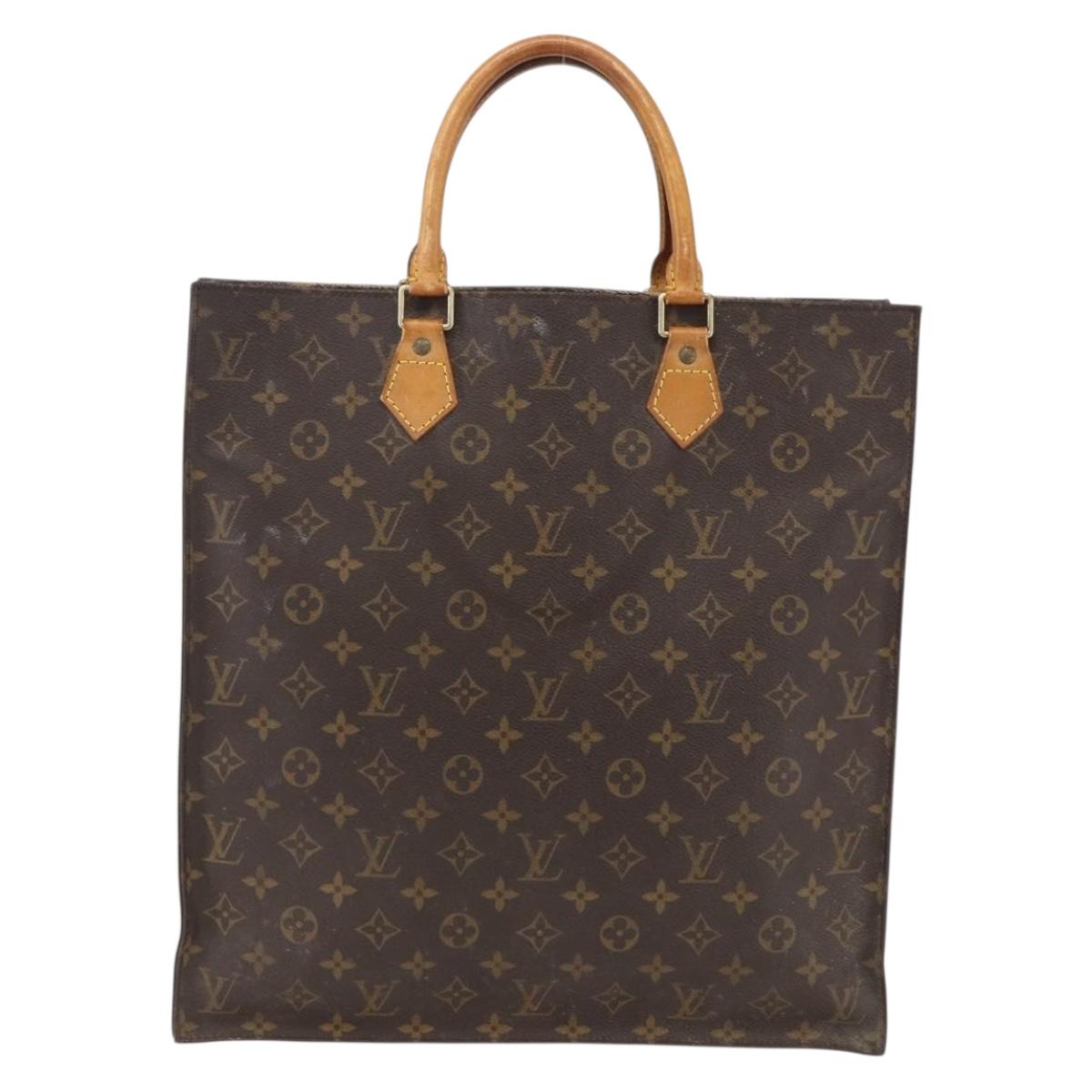 LOUIS VUITTON Monogram Sac Plat Hand Bag M51140 LV Auth bs33031