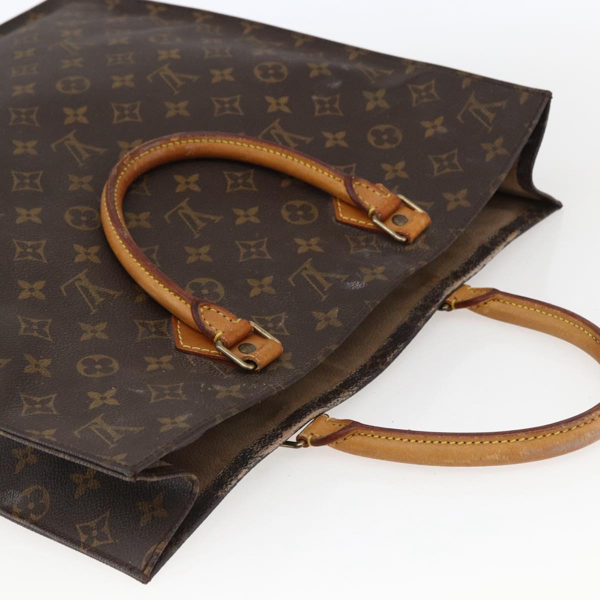 LOUIS VUITTON Monogram Sac Plat Hand Bag M51140 LV Auth bs33031