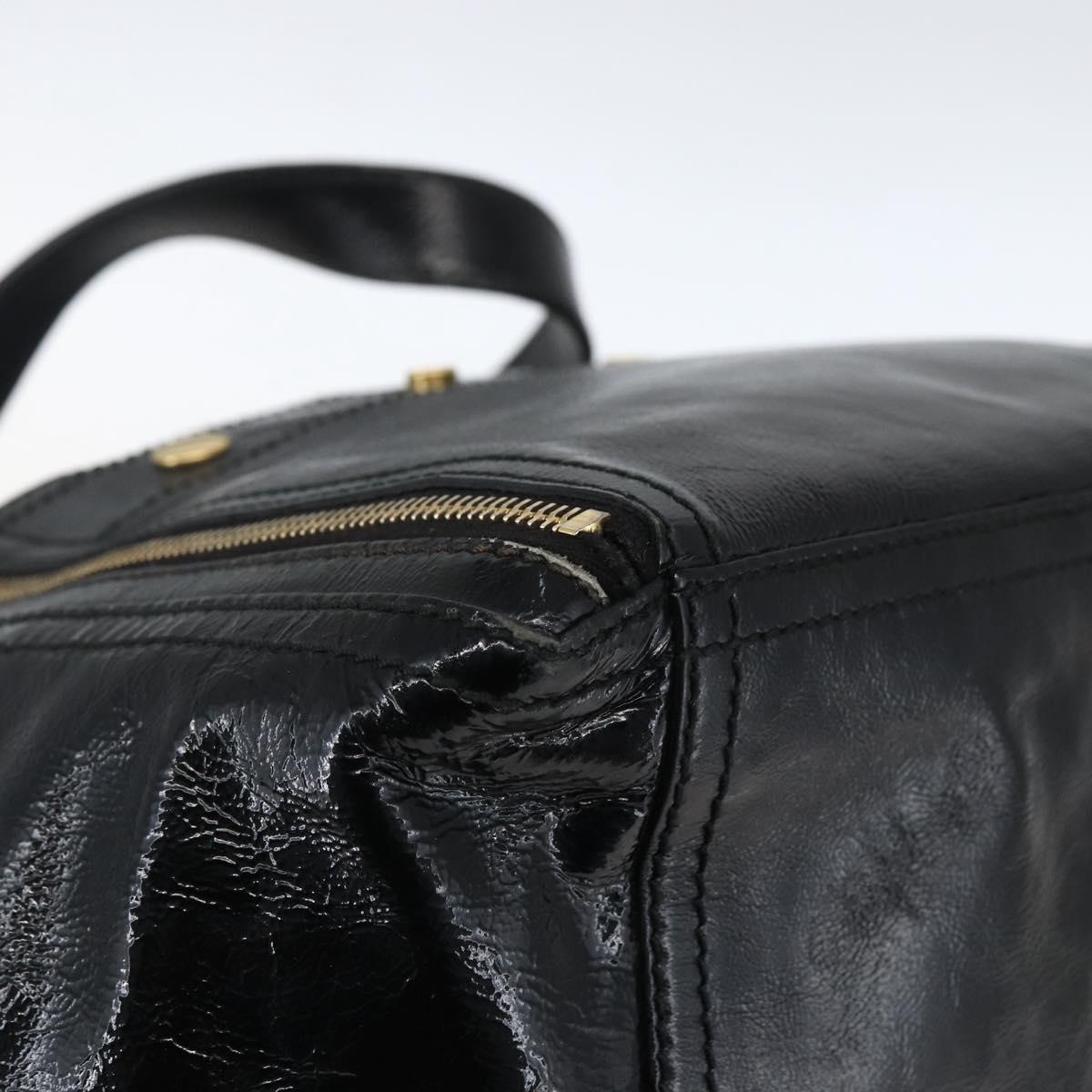 SAINT LAURENT Tote Bag Patent leather Black Gold 175884 Auth bs33038