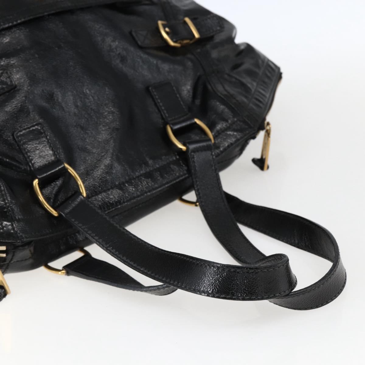SAINT LAURENT Tote Bag Patent leather Black Gold 175884 Auth bs33038