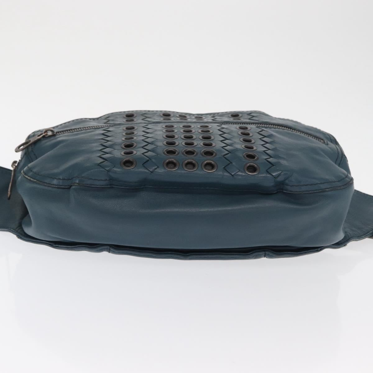 BOTTEGA VENETA INTRECCIATO Body Bag Leather Blue Auth bs33047