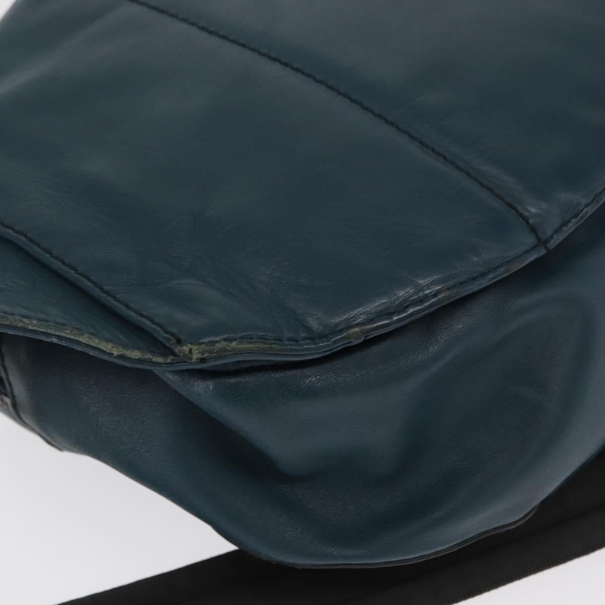 BOTTEGA VENETA INTRECCIATO Body Bag Leather Blue Auth bs33047