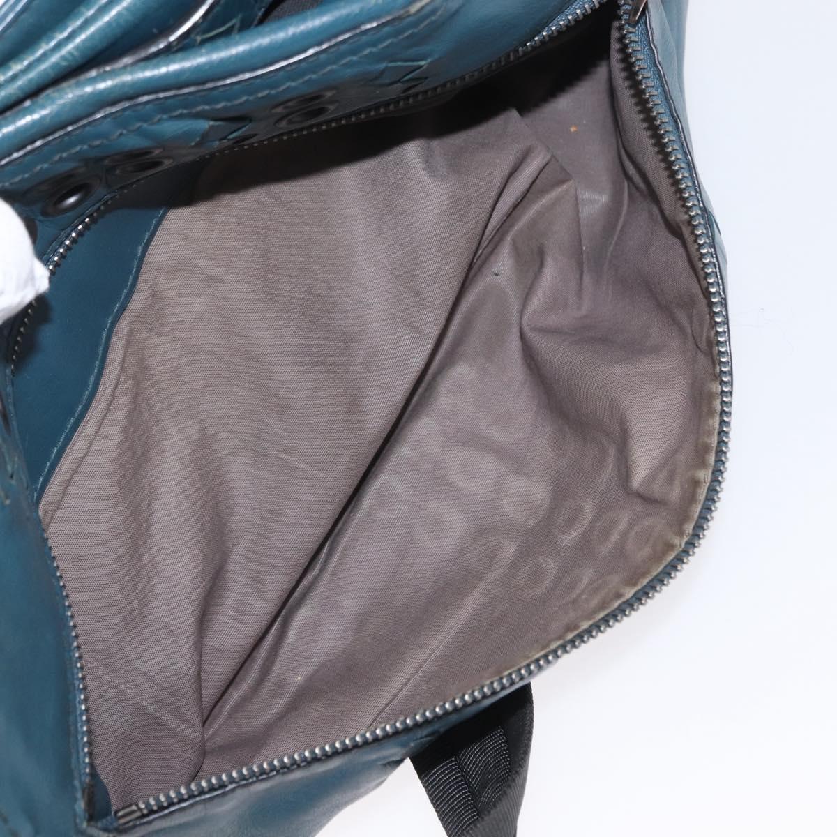 BOTTEGA VENETA INTRECCIATO Body Bag Leather Blue Auth bs33047