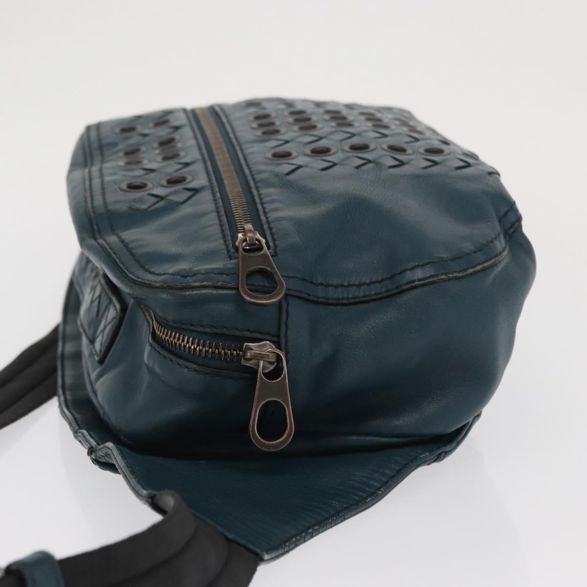 BOTTEGA VENETA INTRECCIATO Body Bag Leather Blue Auth bs33047