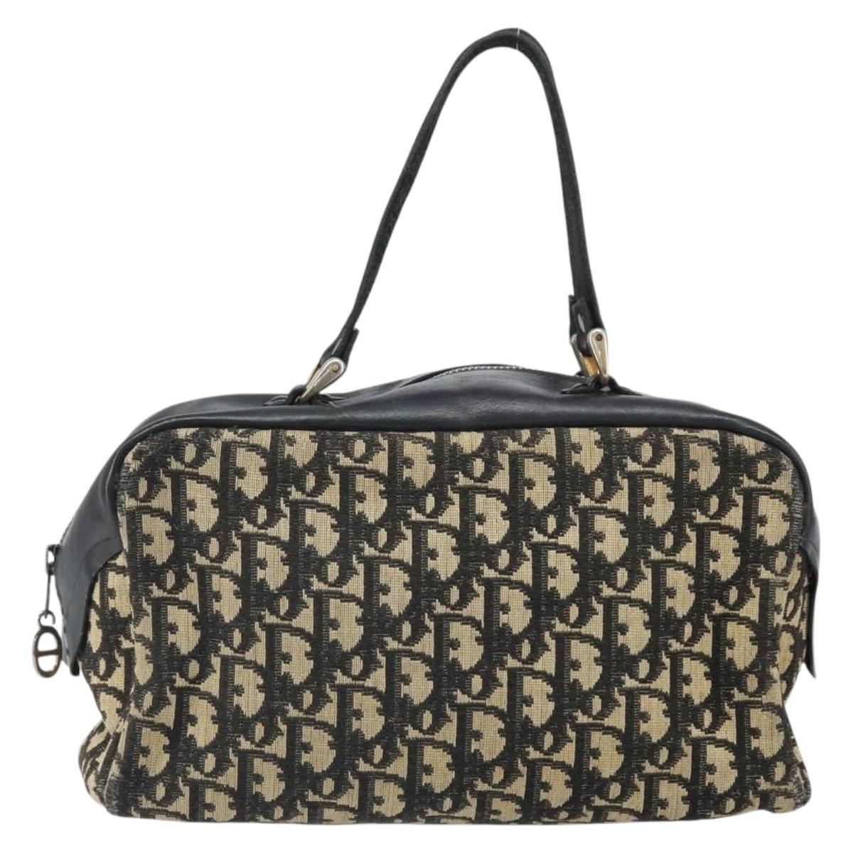 Christian Dior Trotter Canvas Hand Bag Navy Auth bs33053