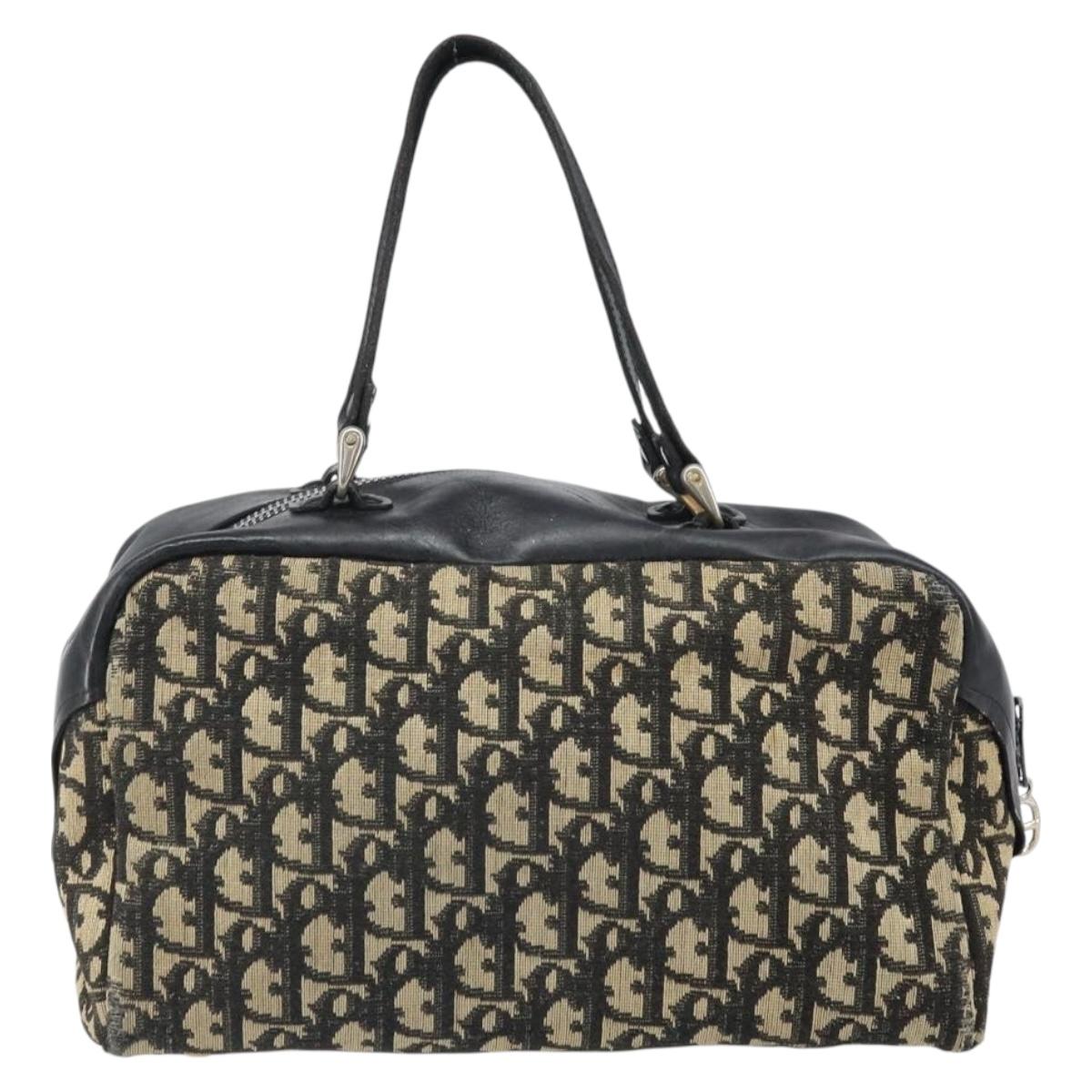 Christian Dior Trotter Canvas Hand Bag Navy Auth bs33053