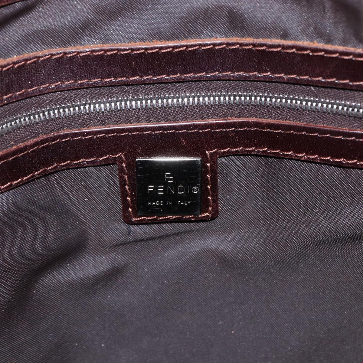 FENDI Zucca Canvas Tote Bag Brown Black Auth bs33058