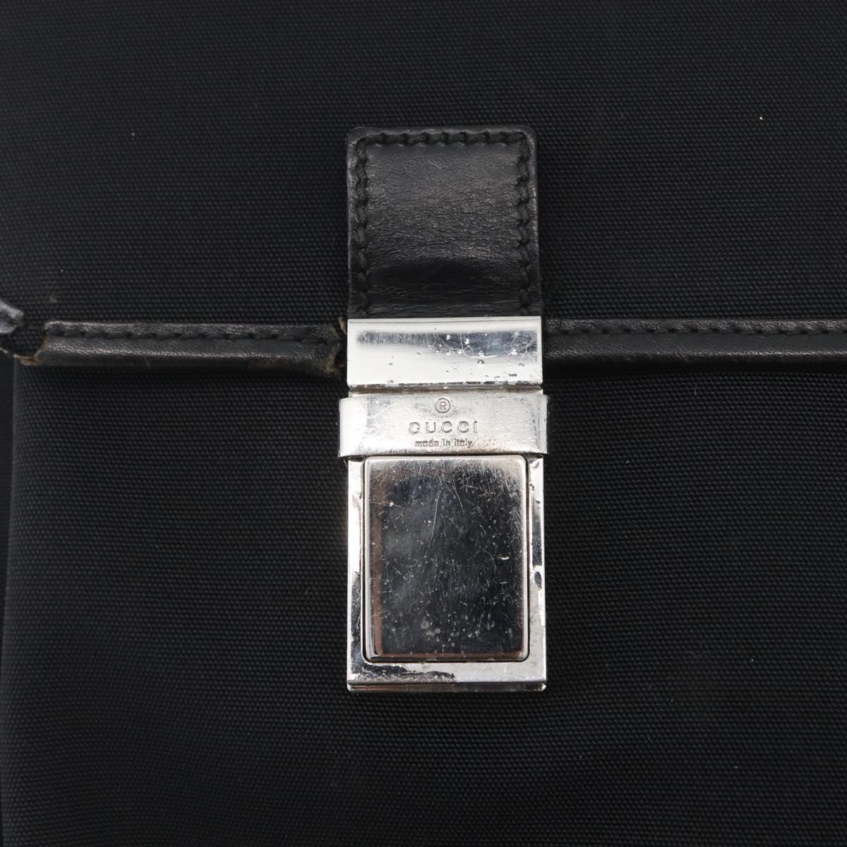 GUCCI Shoulder Bag Canvas Black Silver 92538 Auth bs33064