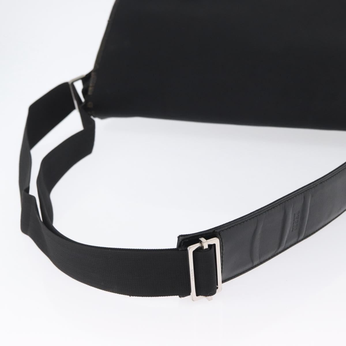 GUCCI Shoulder Bag Canvas Black Silver 92538 Auth bs33064