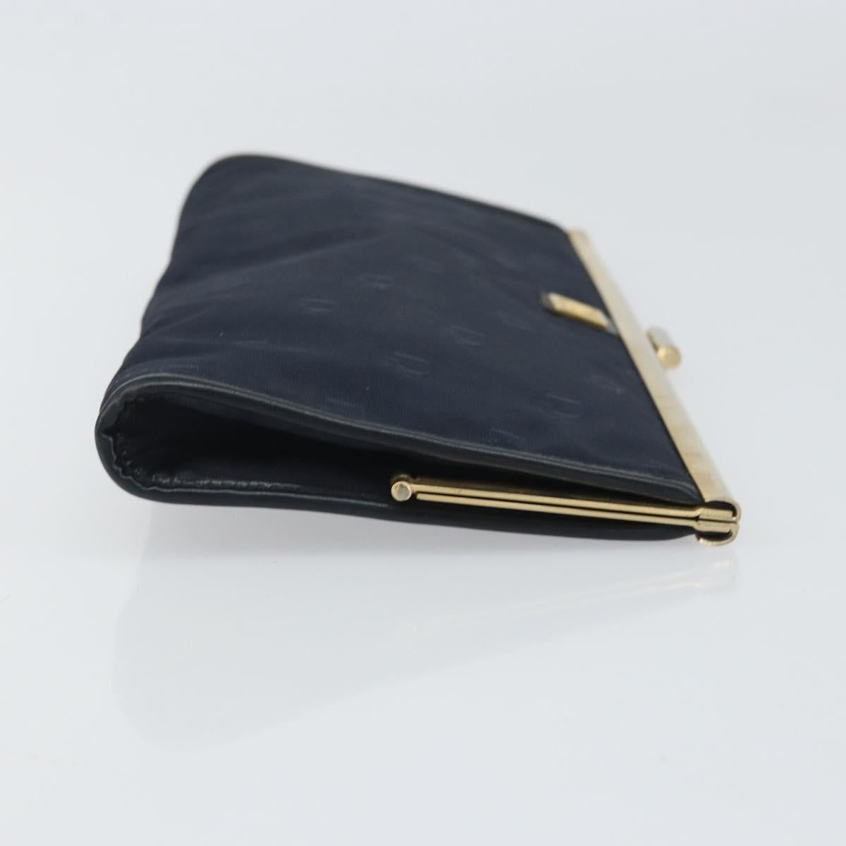 Christian Dior Clutch Bag Canvas Navy Gold Auth bs33068