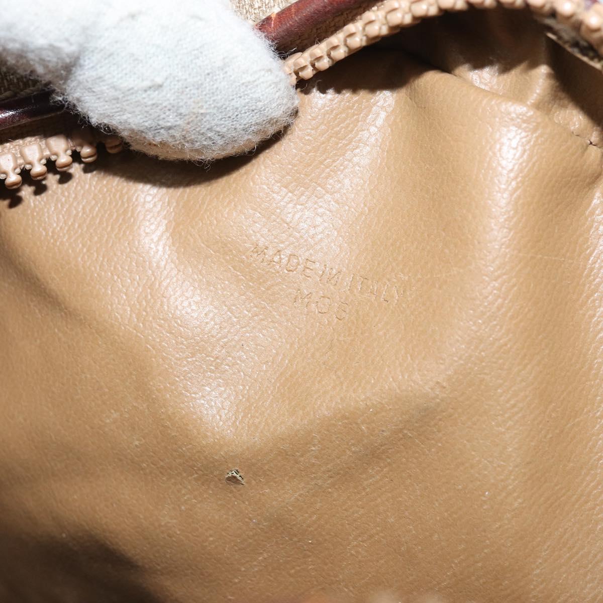 CELINE Macadam Canvas Shoulder Bag PVC Beige Auth bs33069