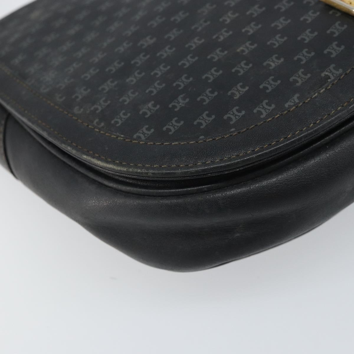CELINE Shoulder Bag Leather Black Gold Auth bs33071