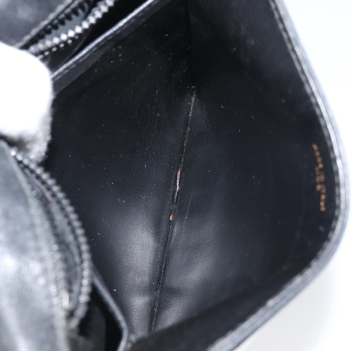 CELINE Shoulder Bag Leather Black Gold Auth bs33071
