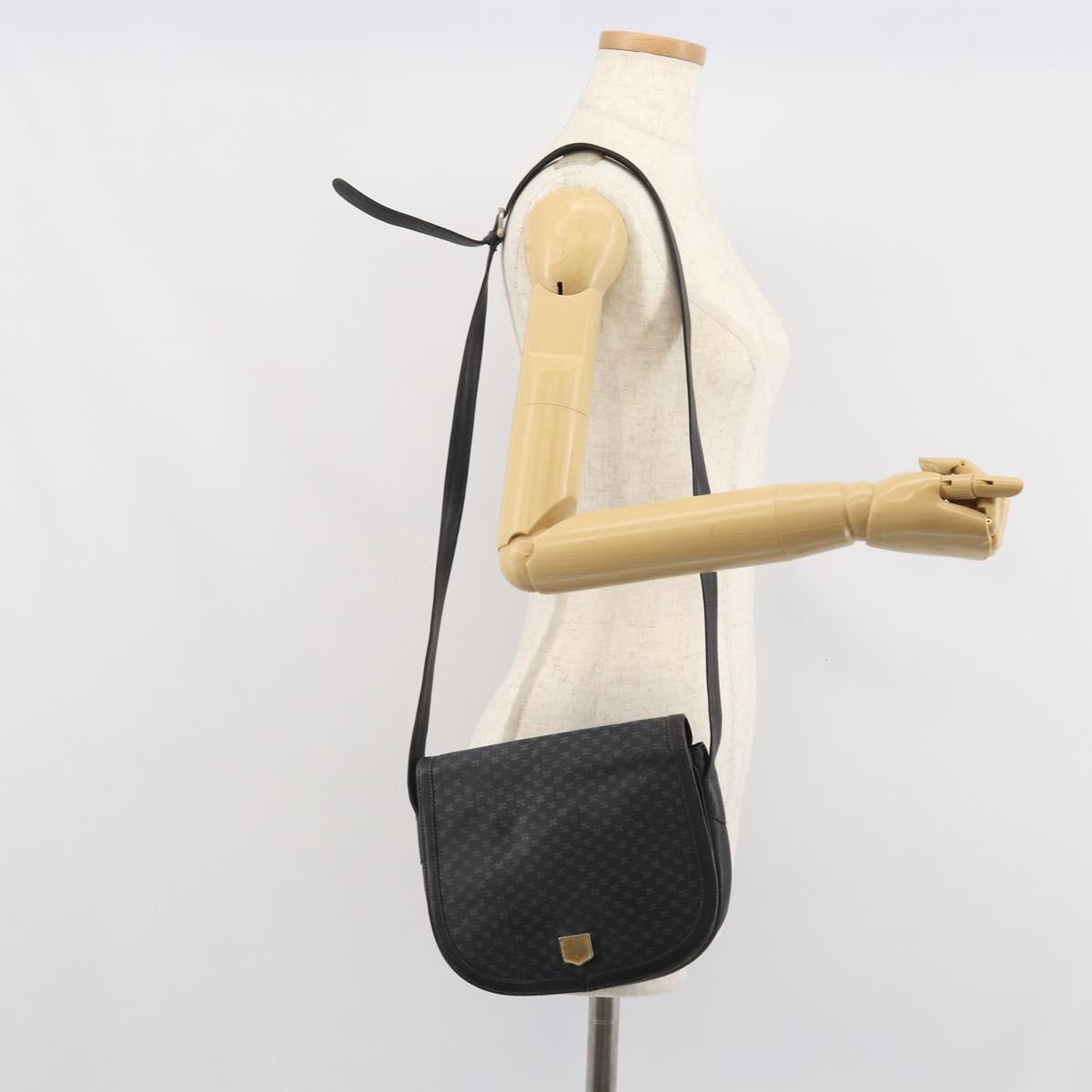 CELINE Shoulder Bag Leather Black Gold Auth bs33071
