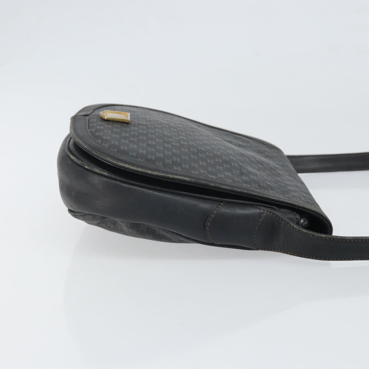 CELINE Shoulder Bag Leather Black Gold Auth bs33071
