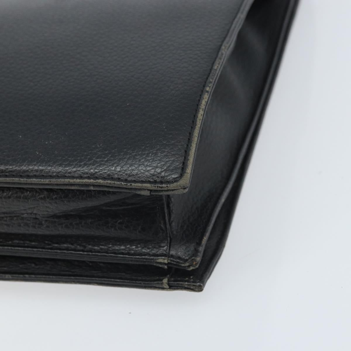 Burberrys Business Bag Leather Black Gold Auth bs33074