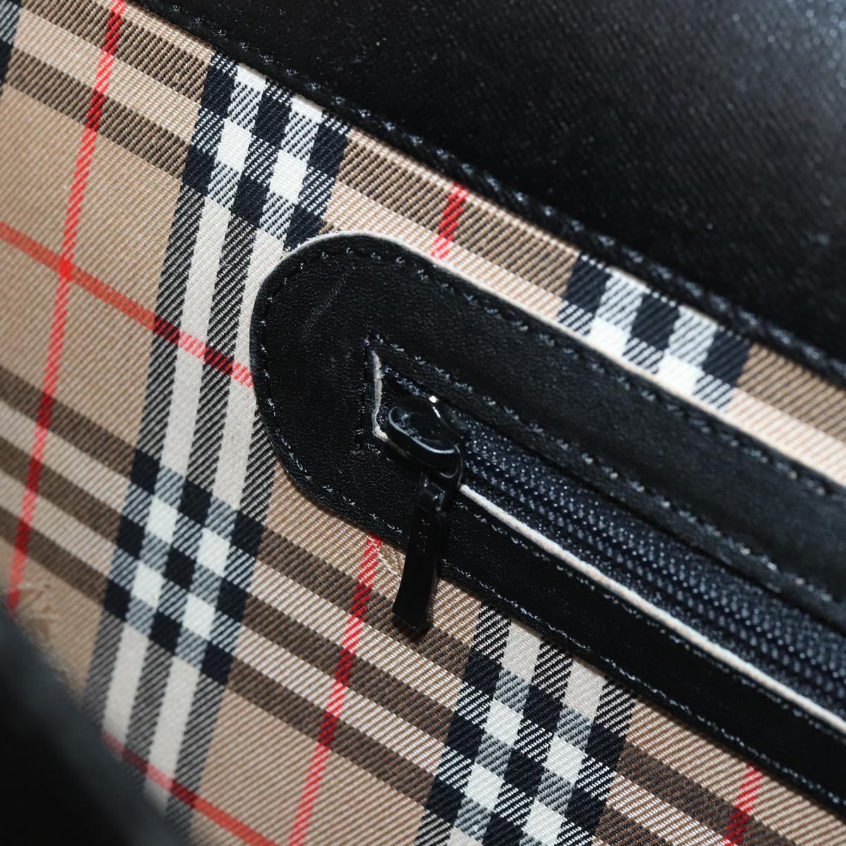 Burberrys Business Bag Leather Black Gold Auth bs33074