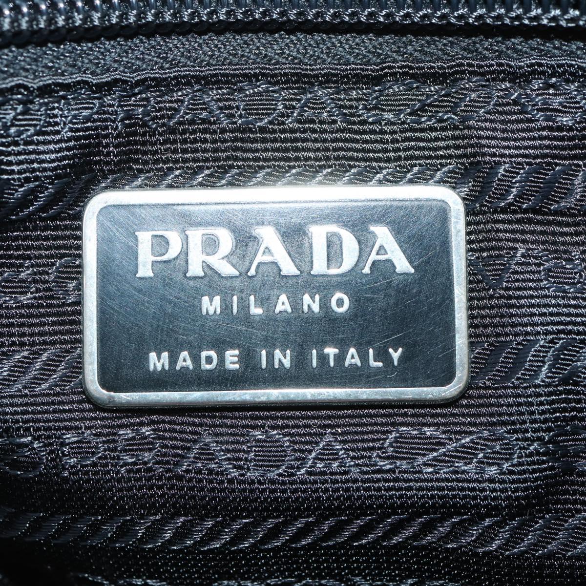 PRADA Backpack Nylon Beige Silver Auth bs33075