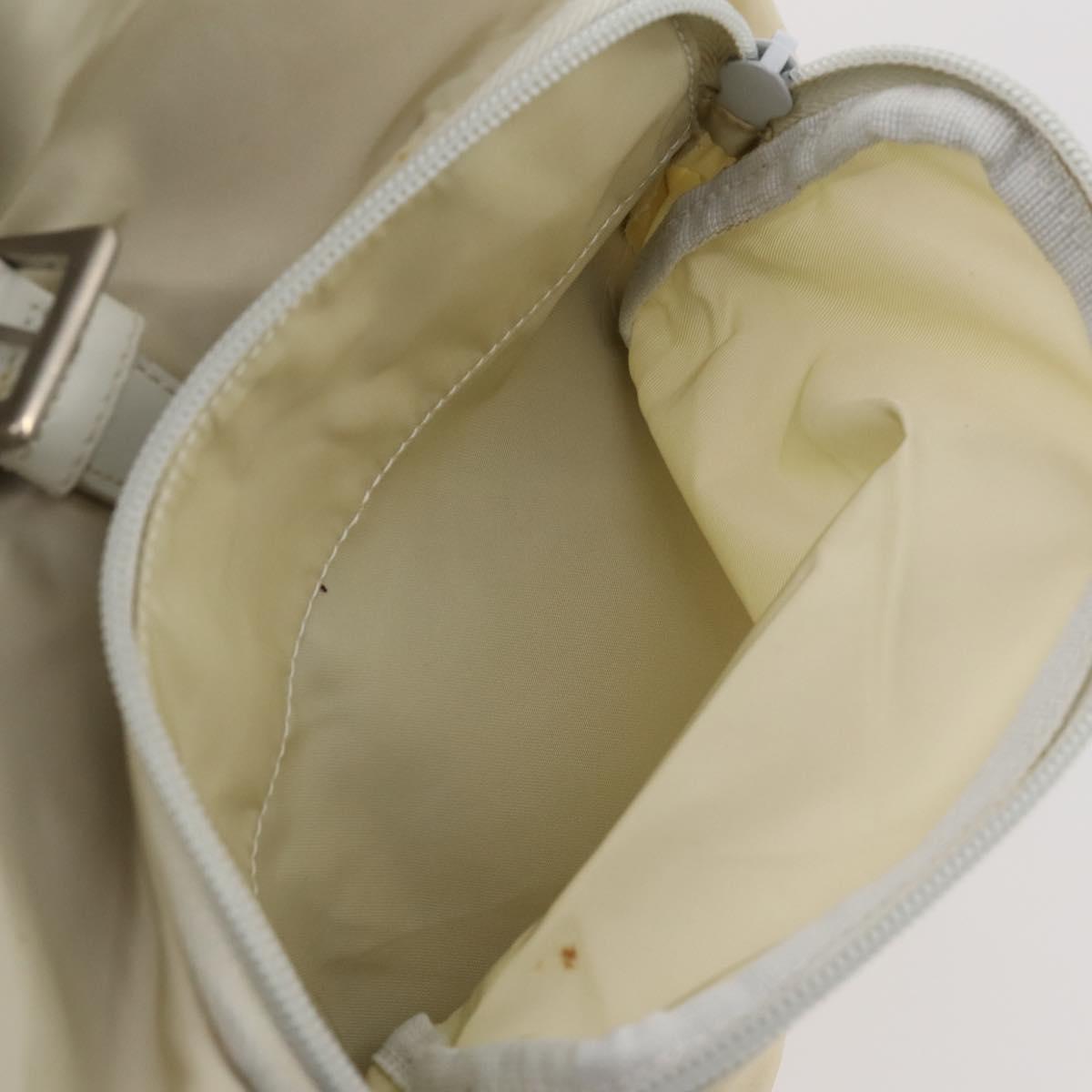 PRADA Backpack Nylon Beige Silver Auth bs33075