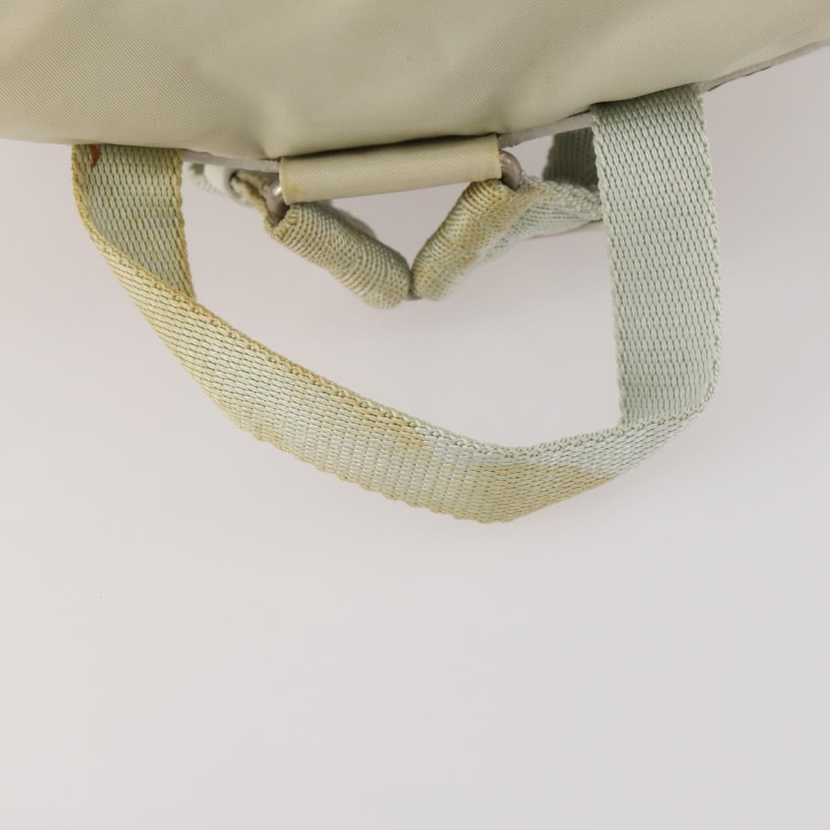 PRADA Backpack Nylon Beige Silver Auth bs33075